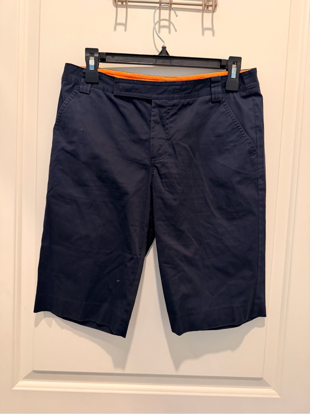 Tory Burch Navy Blue Cotton Blend Bermuda Shorts Size 6